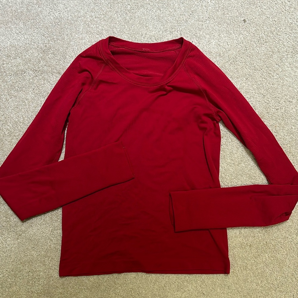 lululemon red swiftly long sleeve